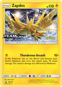 Zapdos - SM159 (Prerelease) [Staff] [SMP - SM159]