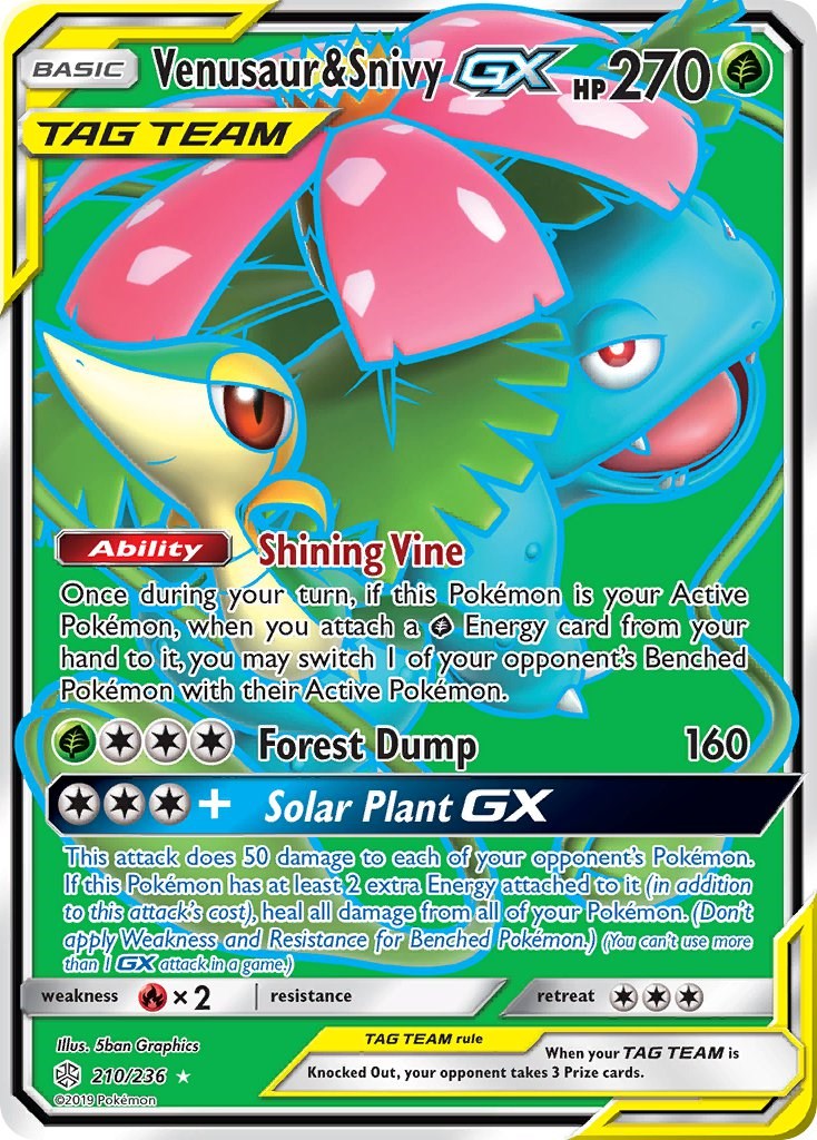 Venusaur & Snivy GX (Full Art) [SM12 - 210/236]