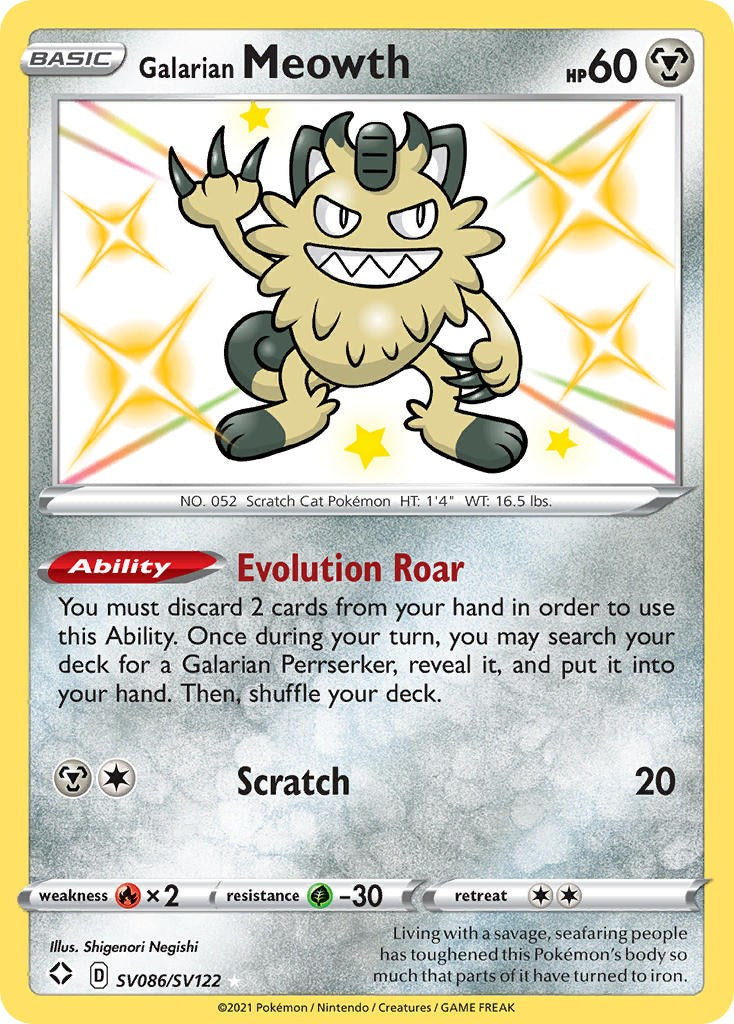 Galarian Meowth [SHFSV - SV086/SV122]