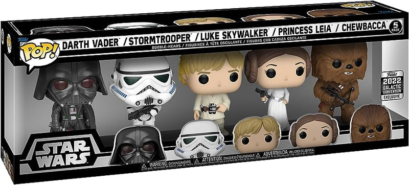 Darth Vader / Stormtrooper / Luke Skywalker / Princess Leia / Chewbacca - Star Wars 5 Pack (2022 Galactic Convention)