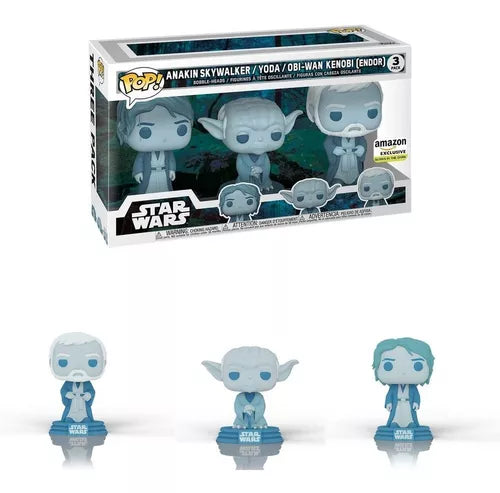 Anakin Skywalker/Yoda/Obi-Wan Kenobi (Endor) - Star Wars 3 Pack (Amazon Exclusive Glows In The Dark)