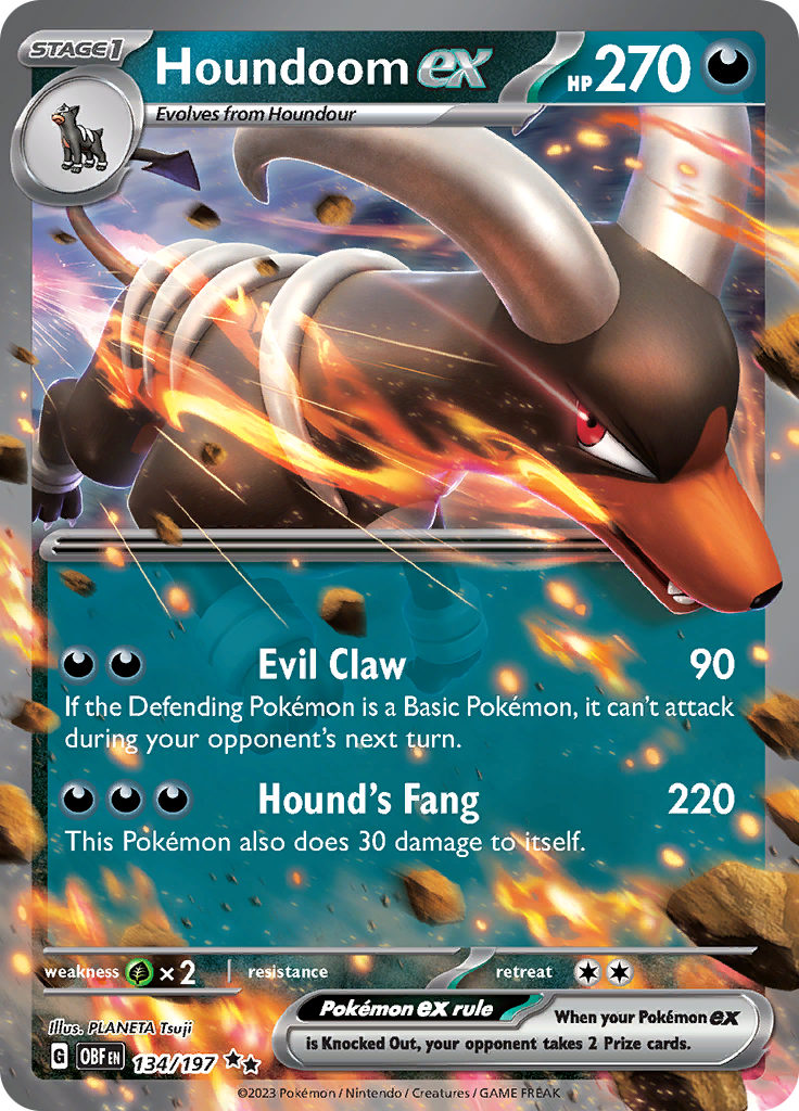 Houndoom ex (134/197) [Scarlet & Violet: Obsidian Flames]