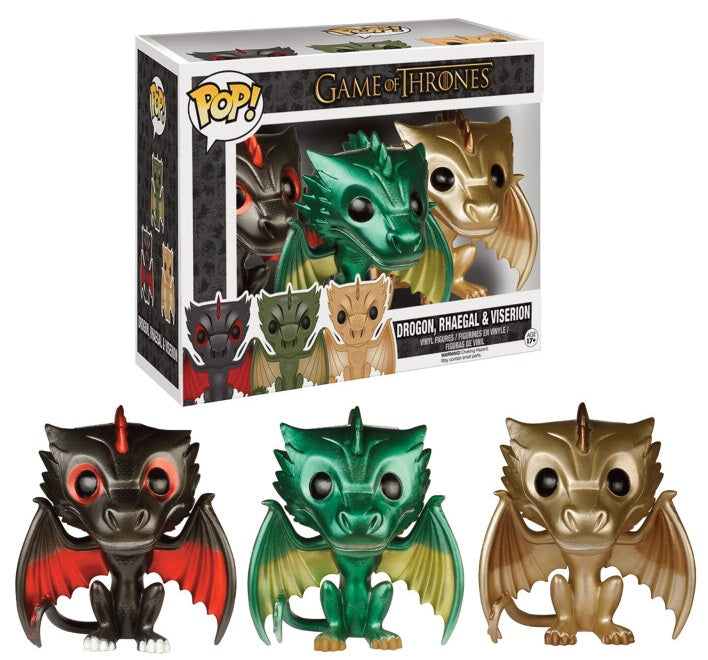 Drogon, Rhaegal & Viserion - Game of Thrones 3 Pack (EB Games Exclusive) (Metallic)